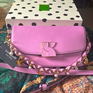 Kate Spade Pink Crossbody Bag with Gold Hardware